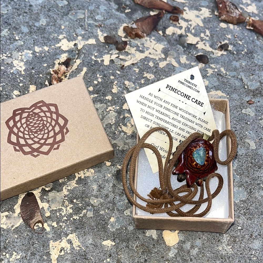 Third eye pinecone blue opal gemstone